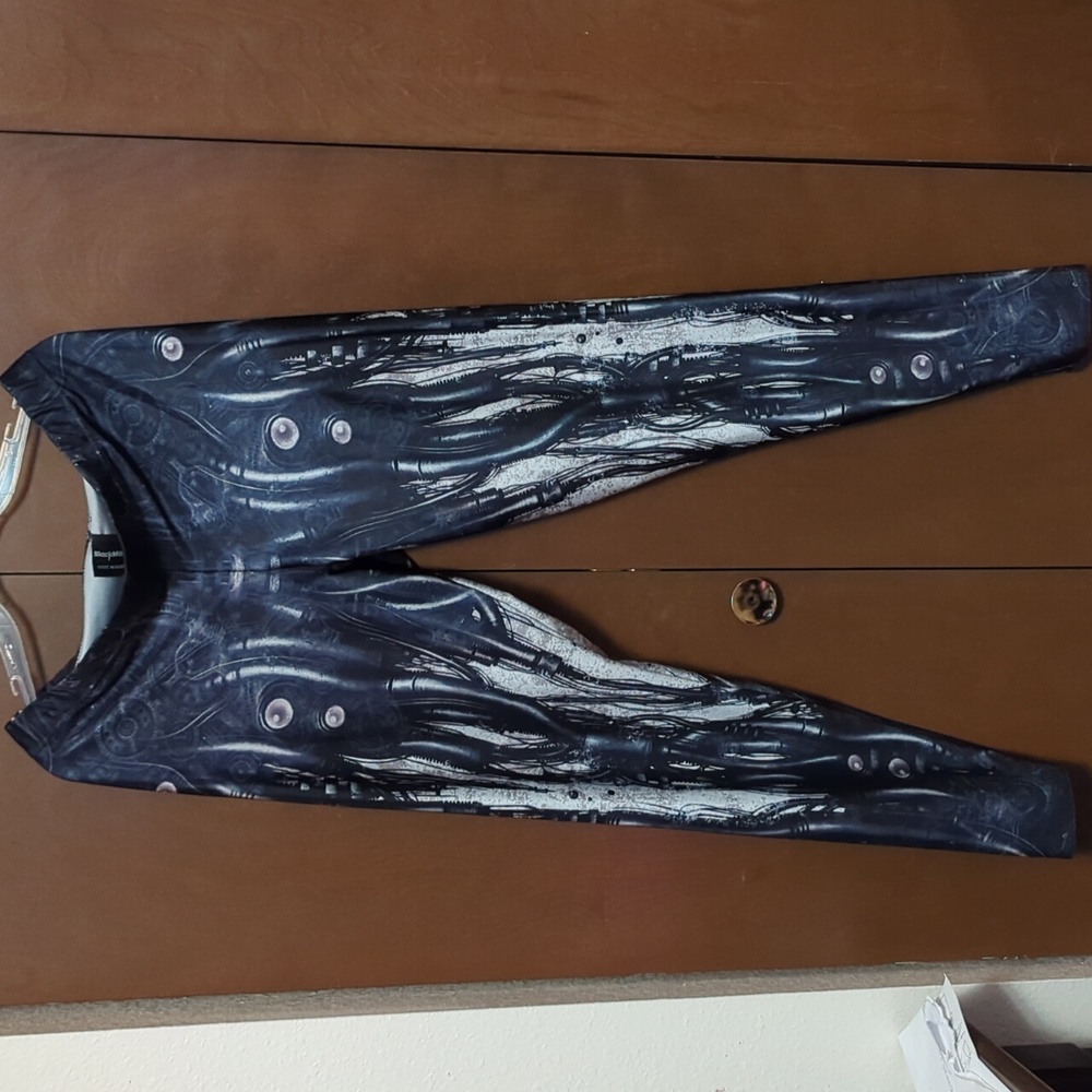 Blackmilk Black and White Tech-Print Leggings